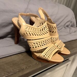 Adrienne Vittadini Beige Cutout Heels